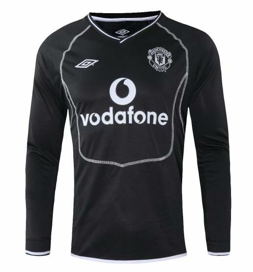 2000-02 Manchester United Retro LS Goalkeeper Black Soccer Jersey Shirt